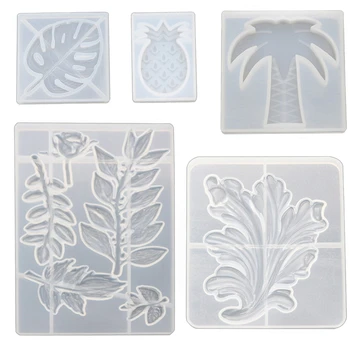 

DIY Crystal Epoxy Mold Flower Leaf Pineapple Tree Pattern Decoration Mirror Silicone Jewelry Moulds Handmade Tools