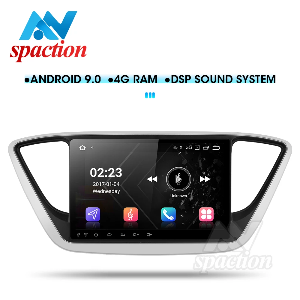 Автомобильный DVD GPS для Hyundai Verna Solaris 2017 9 дюймов ПК головное устройство 1024*600