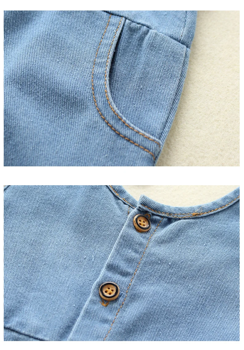 JOYINPARTY Summer Suspender Pants Children Denim Solid Pattern Sleeveless Pants Overalls Trousers 4M-2Yrs Outfit