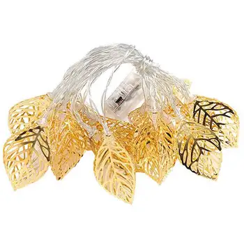 

Gold Leaves String Lights, 3M/9.8FT, 20 Lights, Wedding Christmas Birthday Holiday Room Courtyard Decorative LED Lights, Party F