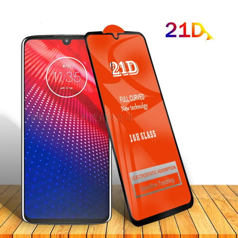 21D полное покрытие закаленное стекло для Motorola Moto One Vision Z4 Z4Force защита экрана 9H на