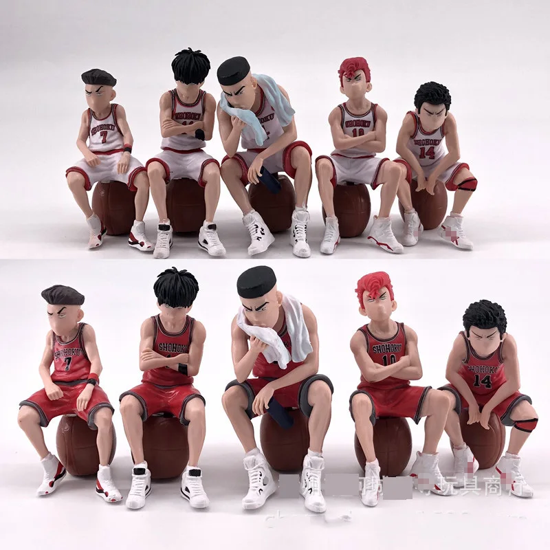 Hot 5pcs/set Slam Dunk Action Figure Toys Hanamichi Sakuragi Rukawa Kaede Akagi Takenori Miyagi Ryota Anime Figure Model Toys