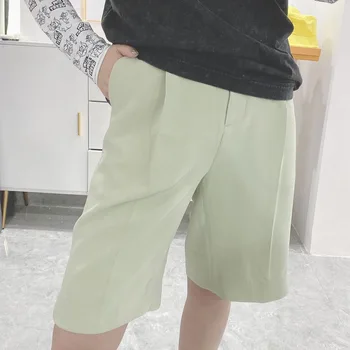 

Knee-length straight women's pants casual high waist was thin lady wild pants