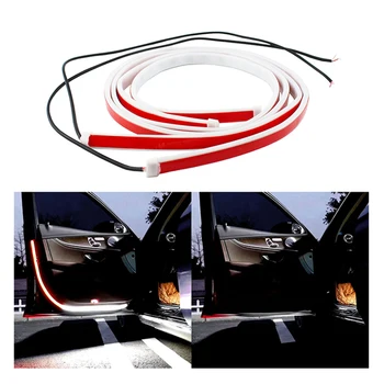 

GISAEV 2pcs LED Car Door Anti-collision warning light dynamic Car door decoration atmosphere lamp Car Door Warning led strip