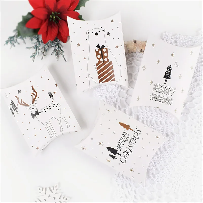 

20Pcs Creative Cartoon Candy Boxes Merry Christmas Sweet Chocolate Nougat Mini Paper Packaging Box for Xmas New Year Party Favor