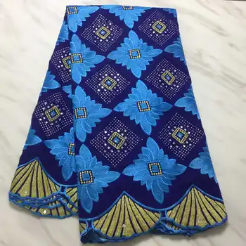 

Latest African Cotton Lace Fabric 2019 High Quality Nigerian French Pure Cotton Embroidery Swiss voile Lace Fabrics 5Yards