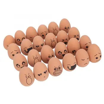 

Dog Toy 24PCS Expression Eggs Model Rubber Teeth Cleaning Protection Biting Chewing Toy for Dog Pet Dog