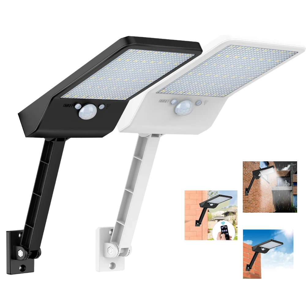

Upgraded Solar street path flood Light 48 LED remote controller Garden Wall Lamp Ip65 Waterproof Outdoor PIR Motion Sensor