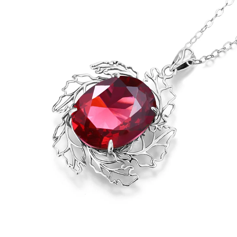 SzjinAo Fashion Round Aquamarine Pendant Solid 925 Sterling Silver Fine jewelry For Women Unique March Birthstone Pendants