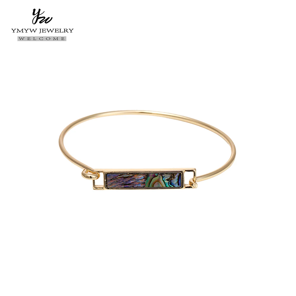 YMYW трендовый минималистичный браслет в виде ракушки Абалон медные массивные