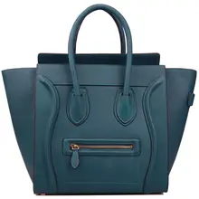 Женская сумка из натуральной кожи с большой верхней ручкой и смайликом