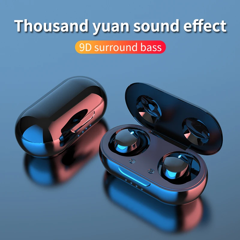Aoogoor P3 Wireless Headphones Bluetooth Earbuds TWS In ear Sports Earphones With Touch Button 350mAh Wireless Charging Case
