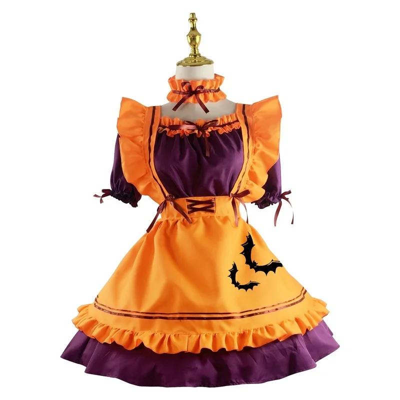 Halloween Cosplay Costumes Pumpkin Suit Plus Size Womens Maid Role Play Costumes Japanese Lolita Devil Female Lingerie Dress cosplay costume