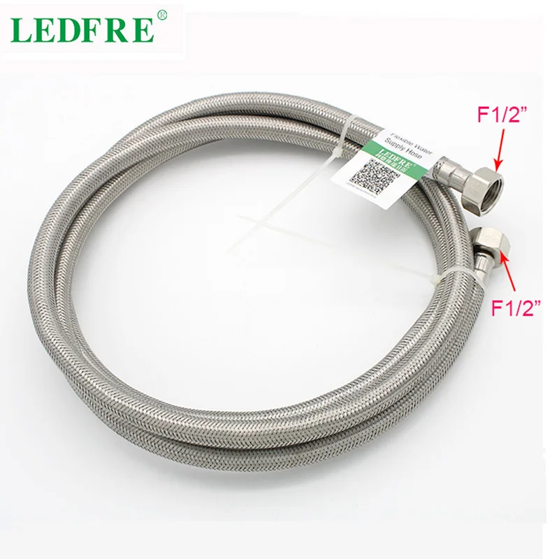 LEDFRE F1/2 дюйма * гибкий Сантехнический шланг 304 из нержавеющей стали Плетеный
