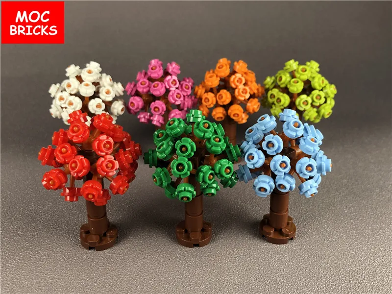 

10pcs/lot MOC Bricks Plant Colorful Hydrangea Tree Educational DIY Building Blocks Figures Toys for children Xmas Dolls Gifts