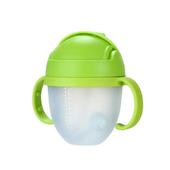 

240ml Baby Feeding Cup with Straw Wide Mouth Toddler Learn Feeding Drinking Bottle Kids Training Cup With Straw Taza De Bebee
