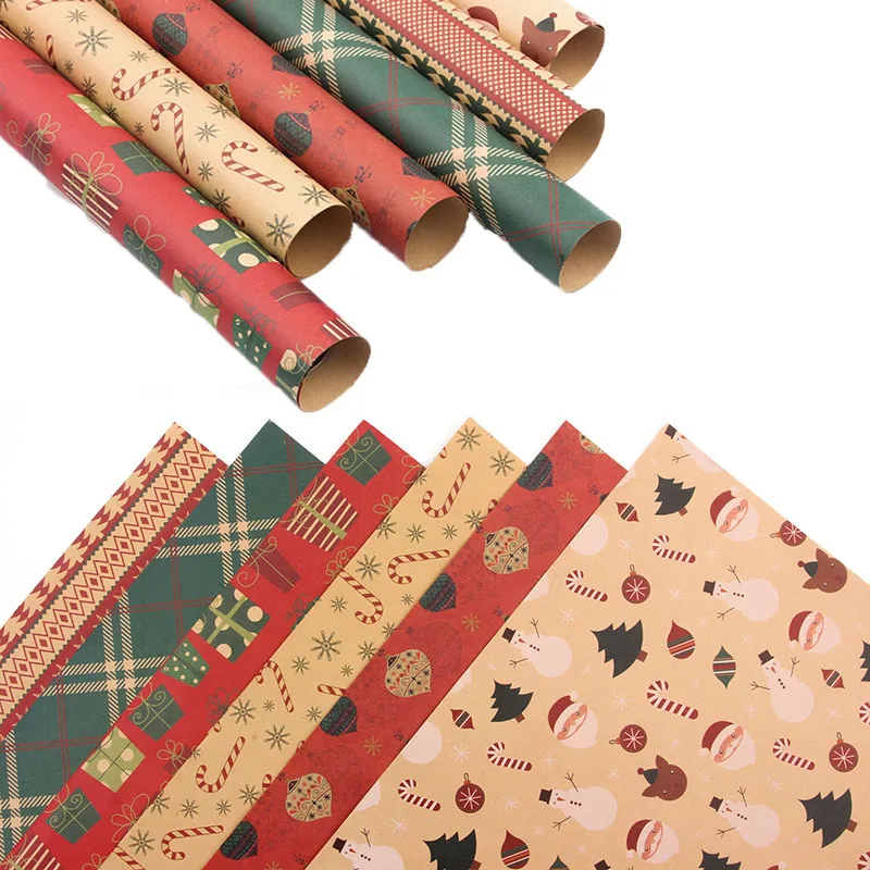 2023 Christmas Kraft Paper 50*70cm DIY Wrapping Papers Set Merry Christmas  Artware Kraft Packing Paper Vellum Origami Paper - AliExpress