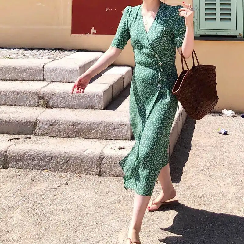 vestido longo estampado chique