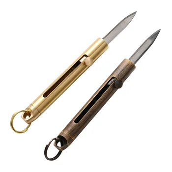 

Vintage Copper Mini Knife Sharpener Multi Function Mini Detachable Pocket Knife Outdoor Portable Demolition EDC Knife New 2020