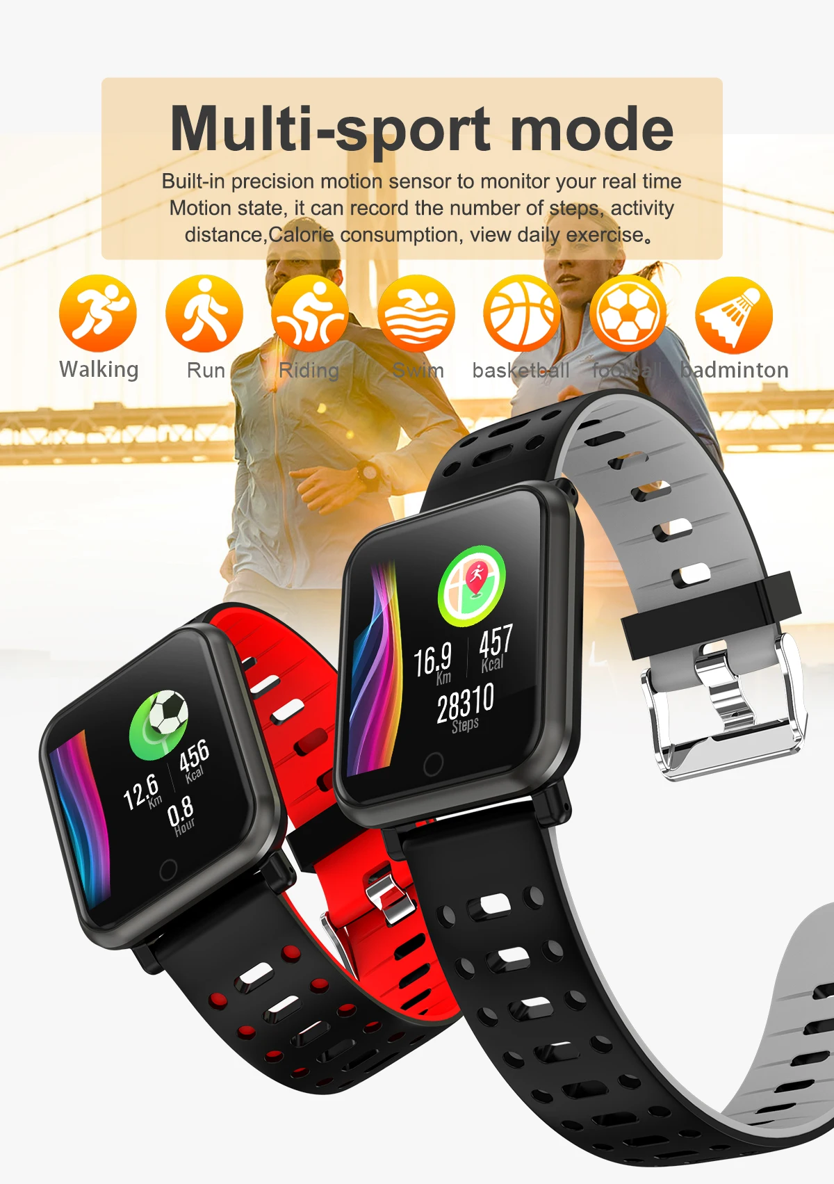 Смарт-часы ESEED EP11, фитнес-браслет, металлический браслет, 1,3 дюймов, цветной UI health rate PK B57, fitbits xiao mi band 4