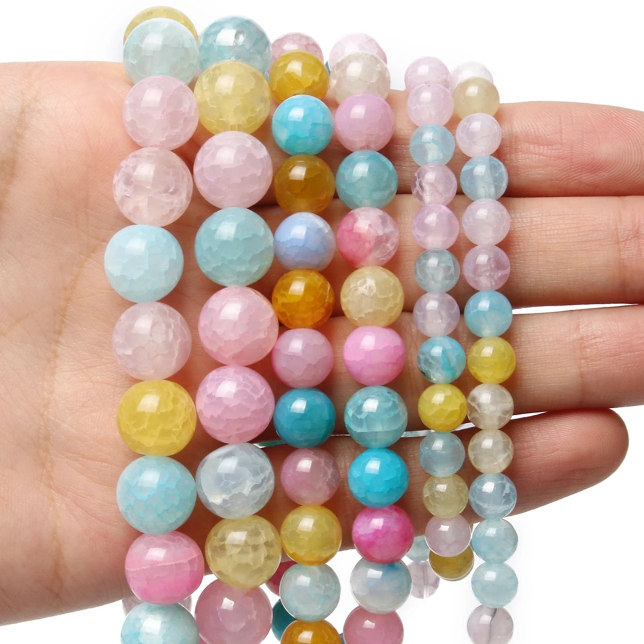 Natural Stone Beads 4 6 8 10mm Turuoqises Lava Amazonite Agates Amethysts Round Beads for Jewelry Making DIY Handmad Bracelet