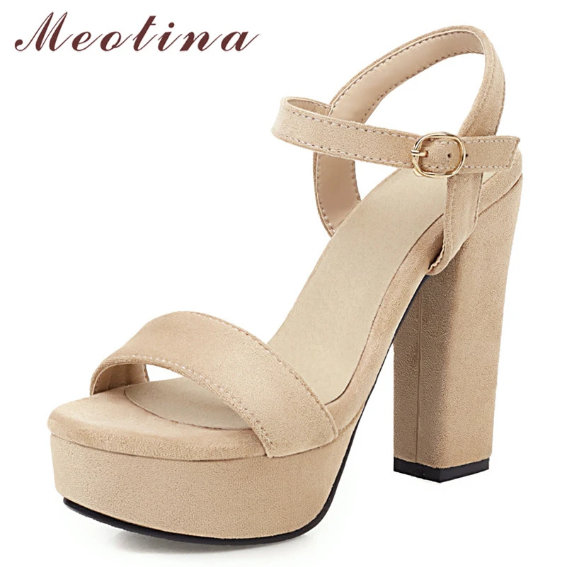 beige thick heel shoes