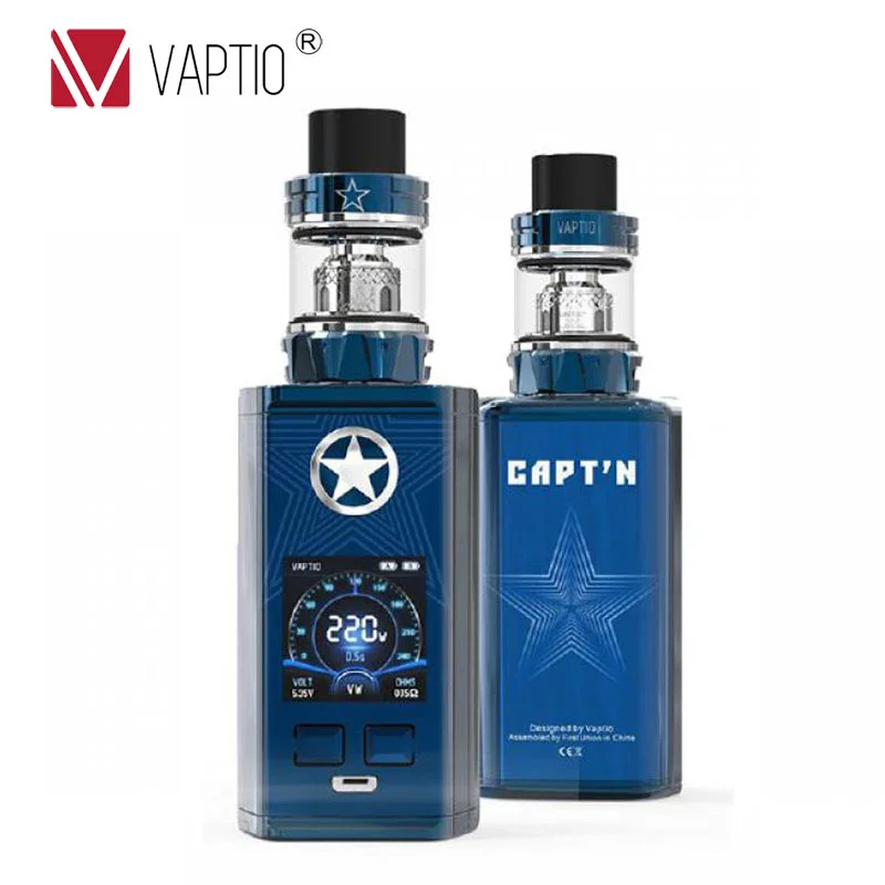 Original Vaptio CAPT'N vap Kit 2.0ml/4.0ml tank Top filling with 220w box mod Fitted 510Thread Tank Electronic Cigarette