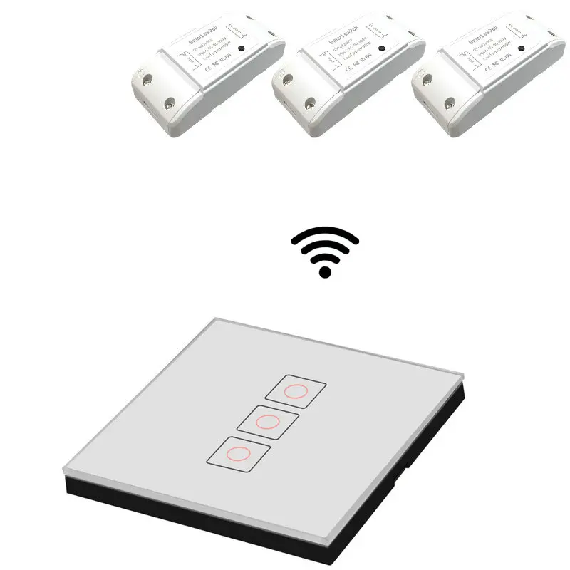 

Wireless Smart Remote Control Touch Switch RF 433MHz Relay Receiver AC Power 90v-250v 5A Wireless LED Light Switch Transmitter
