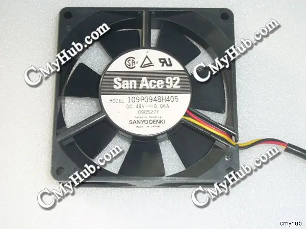 3-контактный охлаждающий вентилятор для SANYO DENKI 109P0948H405 DC48V 0.06A 9225 9 2 см 92 мм 92x92x25 |