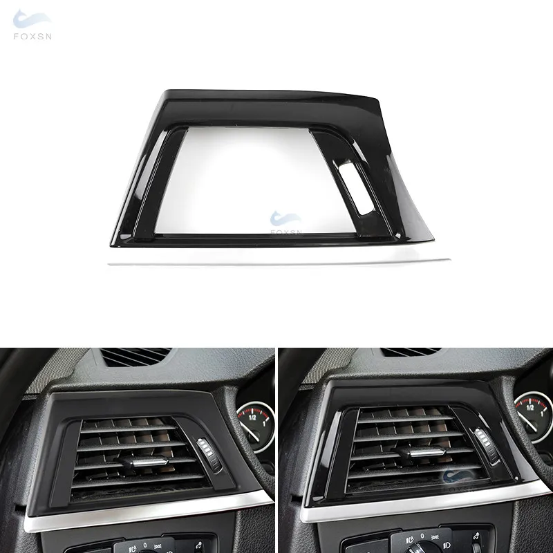 

LHD ABS Front Row Wind Left Bright Black Air Conditioning Vent Grill Outlet Panel Frame Trim For BMW 3 Series F30 F35