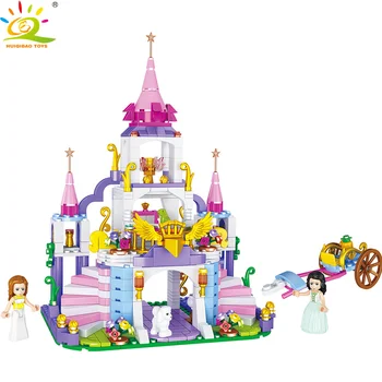 

500pcs City Castle Carriage Building Blocks Kit Friends House Princess Girls Figures Bricks for Children