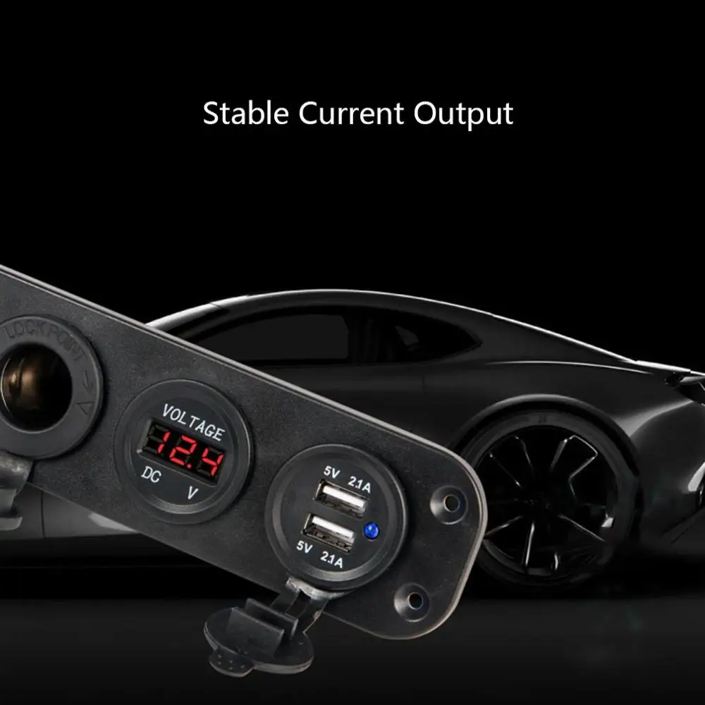 

Car Marine Boat Switch Panel Dual Usb Charger Cigarette Lighter Led Voltmeter On-Off Toggle Switch Panel
