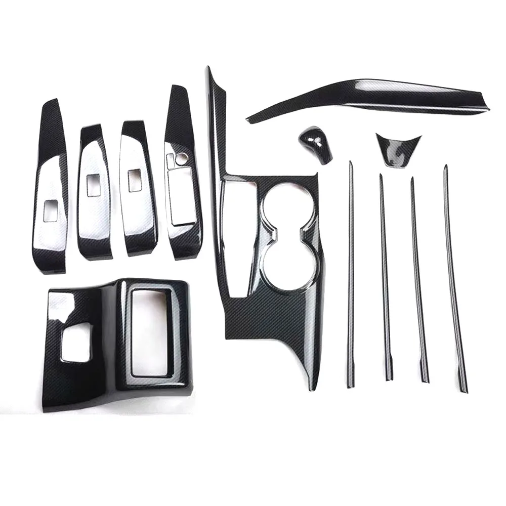 13Pcs/set Car Interior Trim Styling Window Lift Switch Gear Shift Door Panel Stickers For Toyota Camry 2018 2019 Left Hand Drive