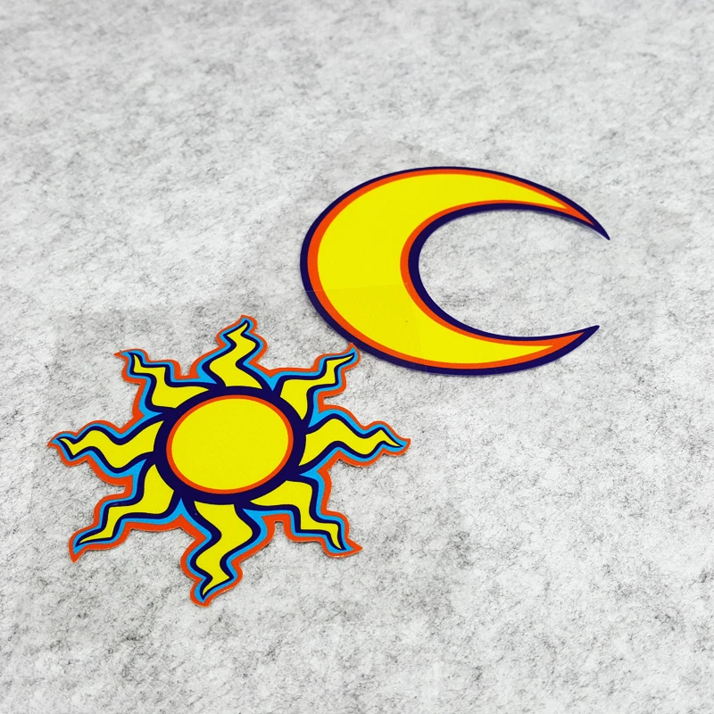 

Car Styling Vinyl Tape Cartoon Sun Moon Motorcycle Motocross Racing Bike Body Sticker Decals