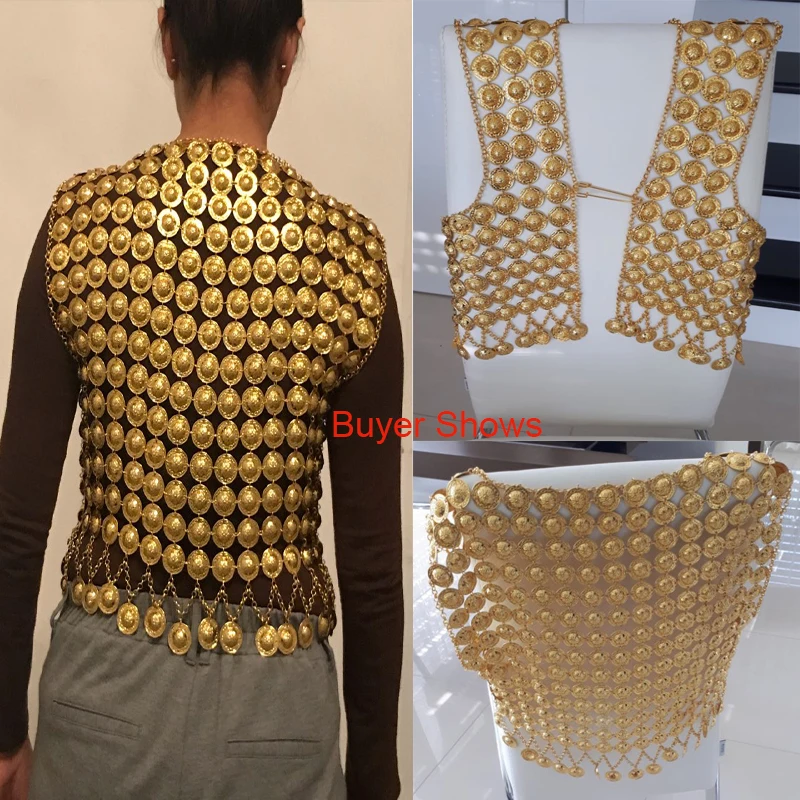 Египетский пикантный цветок полый монета кисточка цепочка для тела жилет