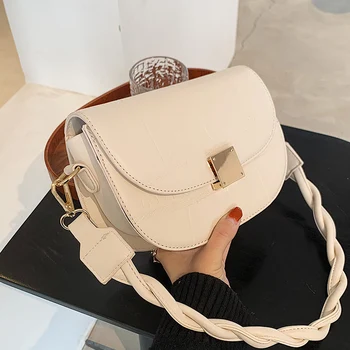 

Simple Texture Women's Pouches New Trendy Casual Fashion Shoulder Bag Internet Celebrity Crossbody Saddle Bag Cell Phone Pocket