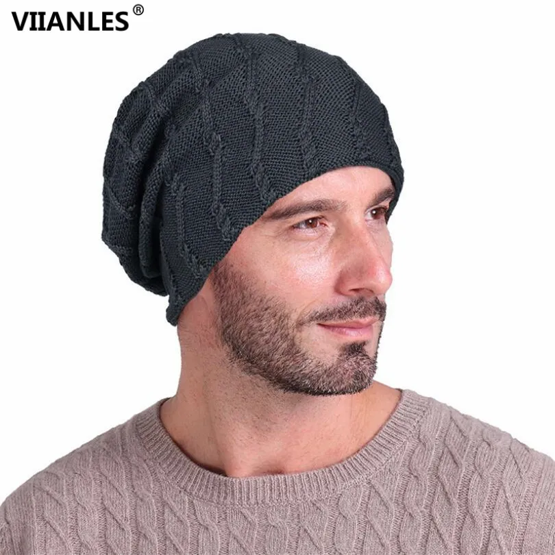 VIIANLES хип-хоп шапка из плотного бархата SkulliesBonnet Beanie Зимние вязаные шапки для мужчин унисекс вязаная шапка Повседневная шапочка сохраняет тепло Skullies