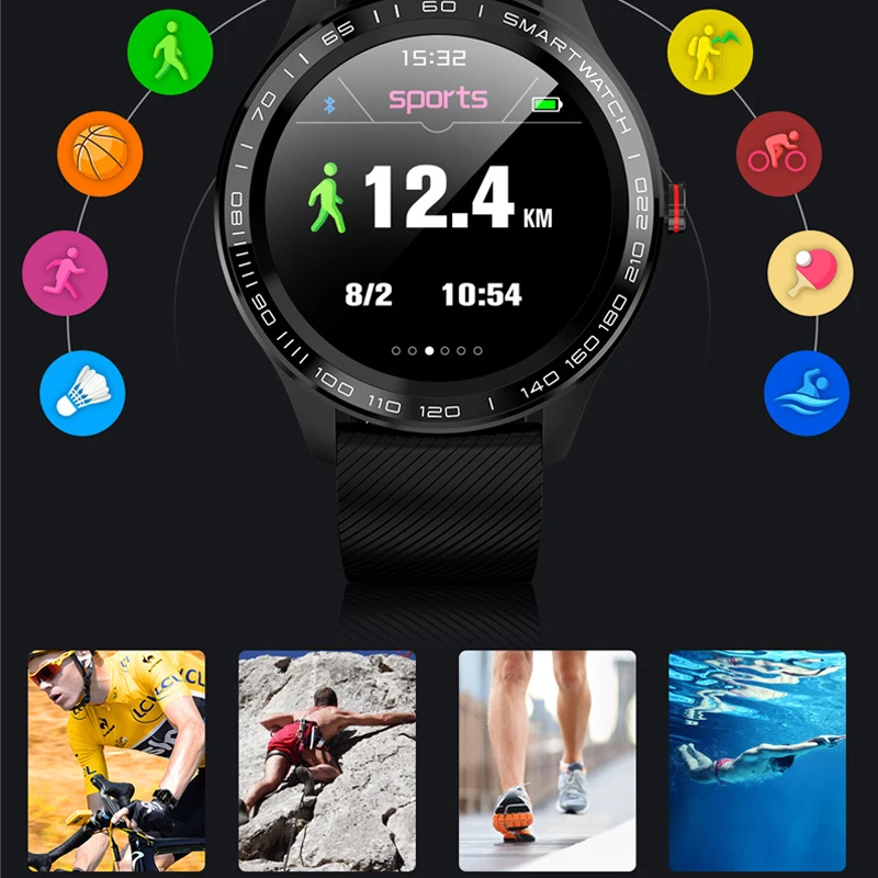 

New Men ECG Smart Wristwatches Sport Modes Bluetooth Music Heart Rate Monitor Calorie Step Smartwatch For iphone Huawei Samsung
