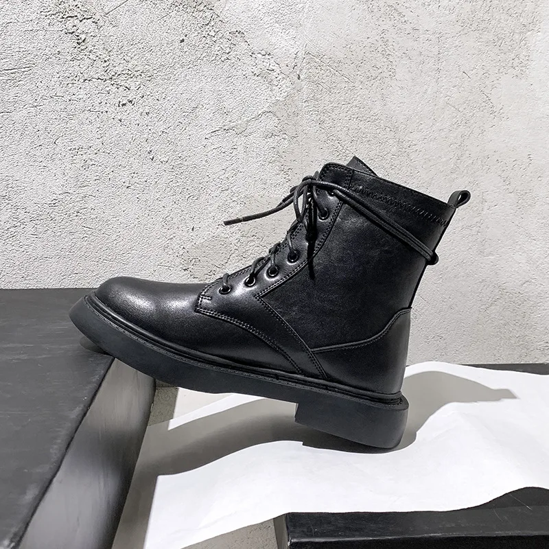 Martin boots women's 2020 new autumn and winter plus velvet boots online celebrity Joker British style handsome thick thin boots