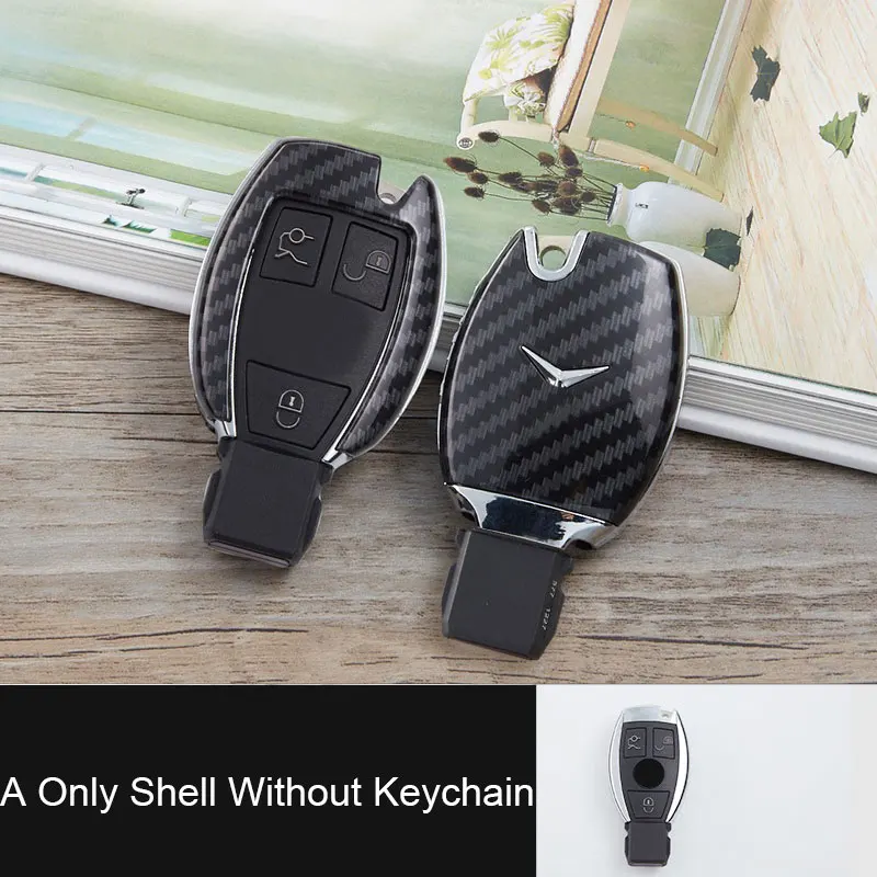 A Model Only Shell Углеродное волокно ABS Автомобильный ключ чехол для Mercedes W203 W210 W211 Amg W204 C E S Cls Clk Cla Slk CLUSE умный автомобильный брелок - Название цвета: A Model Only Shell