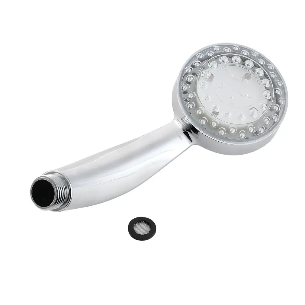 

Colorful Round LED Shower Head No Battery Handheld Temperature Sensor Shower
