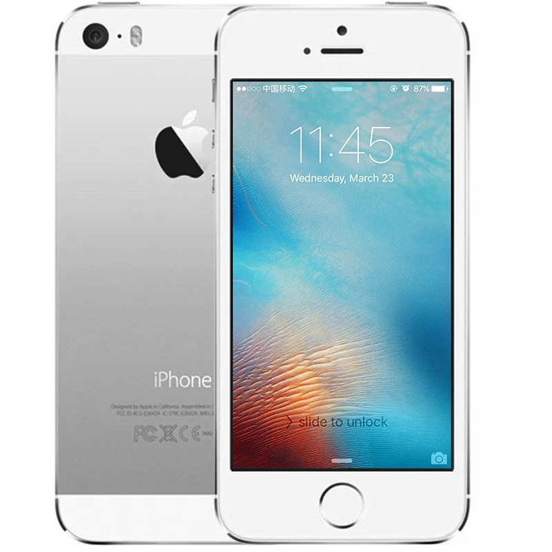 Разблокированный Apple iPhone 5S 4G LTE 4,0 ''16 Гб/32 ГБ/64 ГБ rom WIFI GPS GPRS 8MP IOS Touch ID отпечатков пальцев мобильный телефон - Цвет: Silver