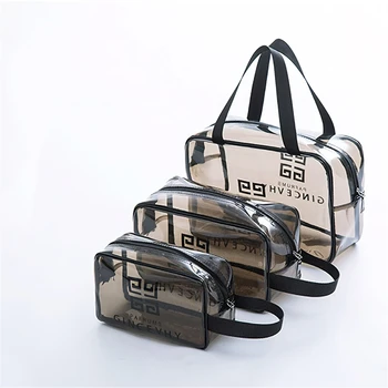 

Fashion Pvc White Transparent Zipper Large Capacity Travel Storage Cosmetic Bag