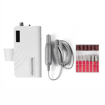

Rechargeable Electric Nail Drill 3000-30000Rpm Portable Manicure Machine Nail File Nail Drill Machine Kit EU Plug(White)