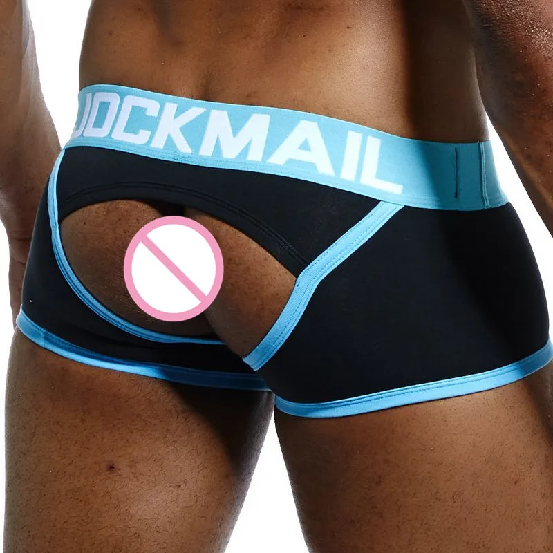JOCKMAIL, фирменное Мужское нижнее белье с открытой спиной, cueca, боксеры, сексуальные трусики без нижней части, мужские боксеры, шорты, хлопок, открытая спина, Гей Нижнее белье