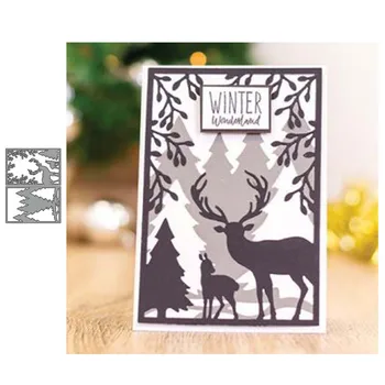 

JC Metal Cutting Dies Christmas Tree Deer Background for Scrapbooking Handmade Punch Shape Stencil Craft Mold Mould Model Decor