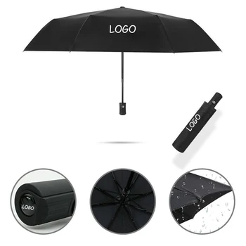 

1X Universal For Ford Logo Business affairs Automatic Umbrella 3Folding Outdoor Wind Resistant UV Umbrellas Vehicle Supplies