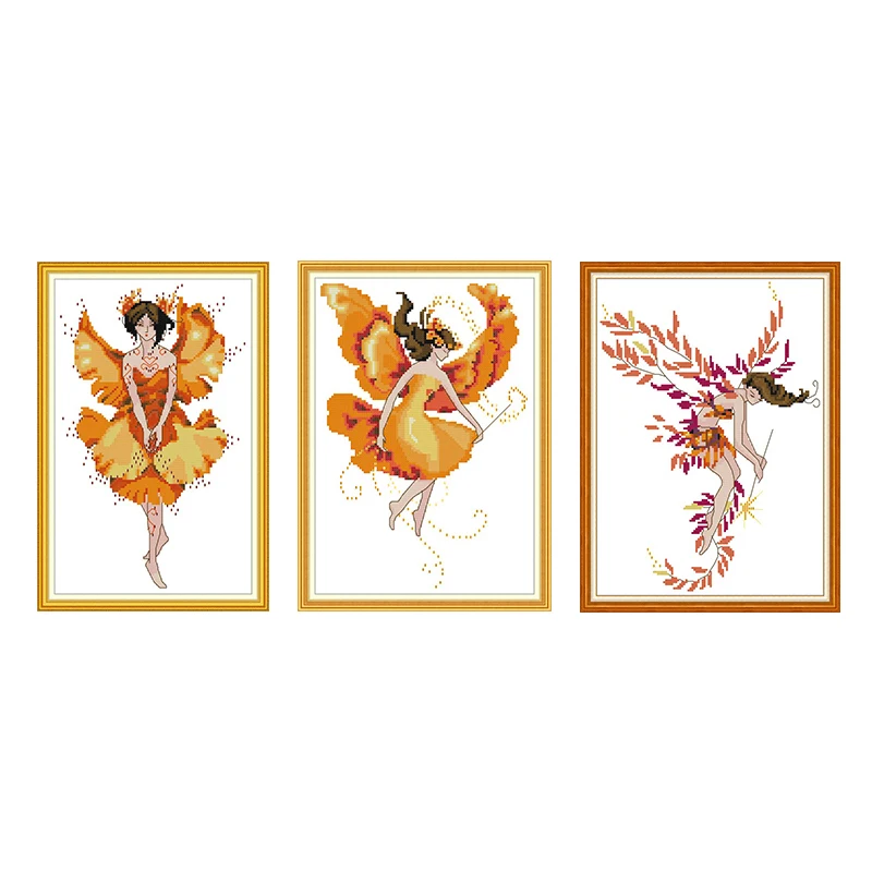 Joy Sunday Chinese Cross Stitch Kits Fairy Patterns Aida Fabric 14ct Printed Canvas DMC DIY Embroidery Kit Needlework Home Decor | Дом и сад
