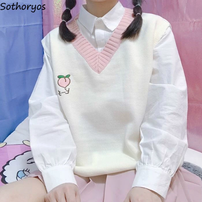 Sweater Vest Women Kawaii Fruit 