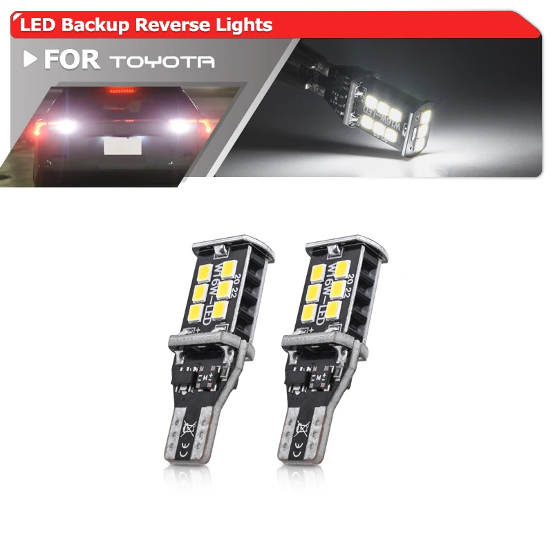 

2PCs For Toyota RAV4 2004-2021 Super Bright T15 W16W 921 912 Canbus Error Free White Led Backup Reverse Light Replace Bulbs